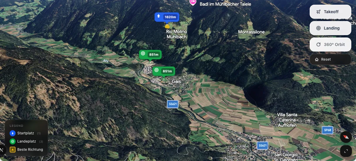 3D terrain map preview