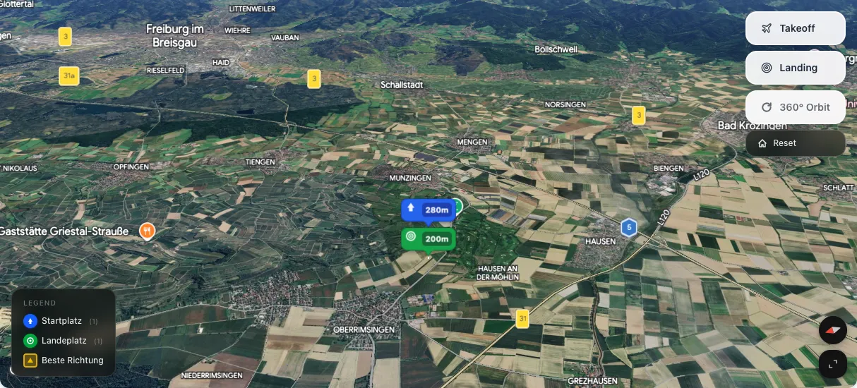 3D terrain map preview