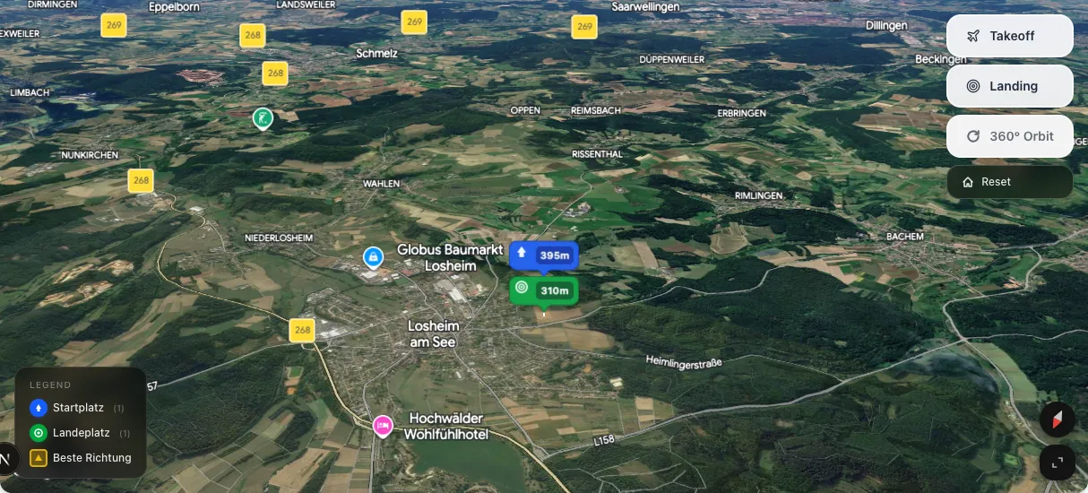 3D terrain map preview