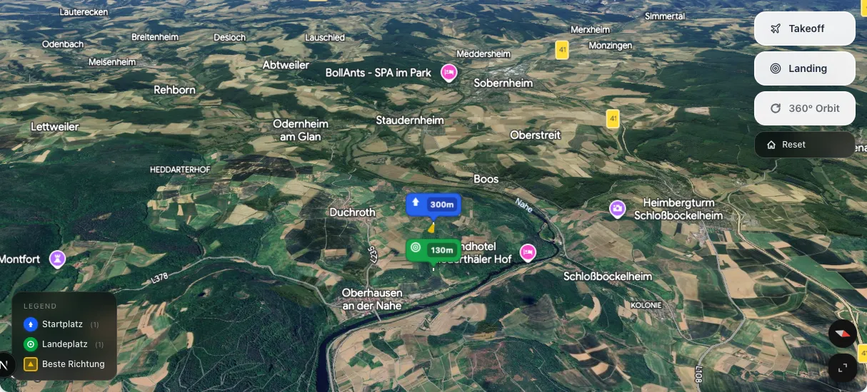 3D terrain map preview