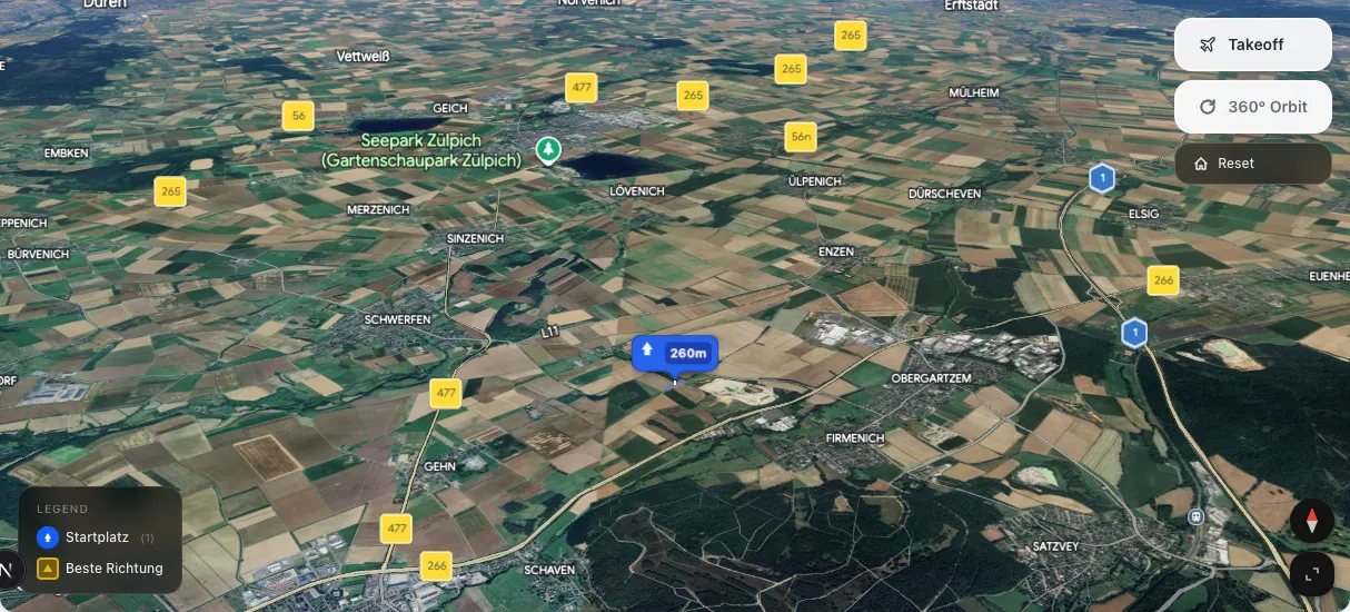 3D terrain map preview