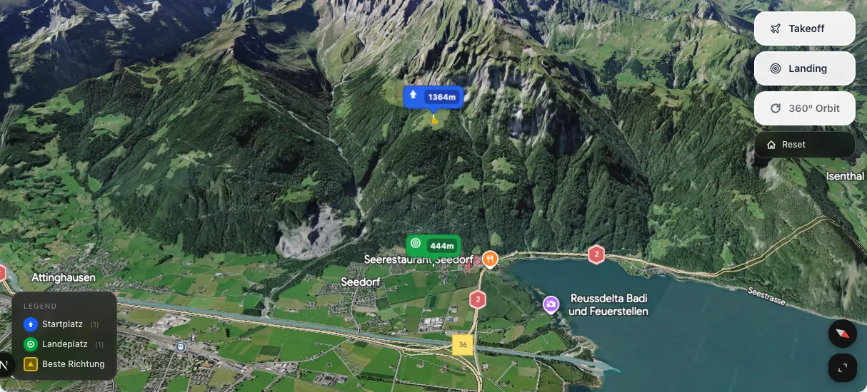 3D terrain map preview