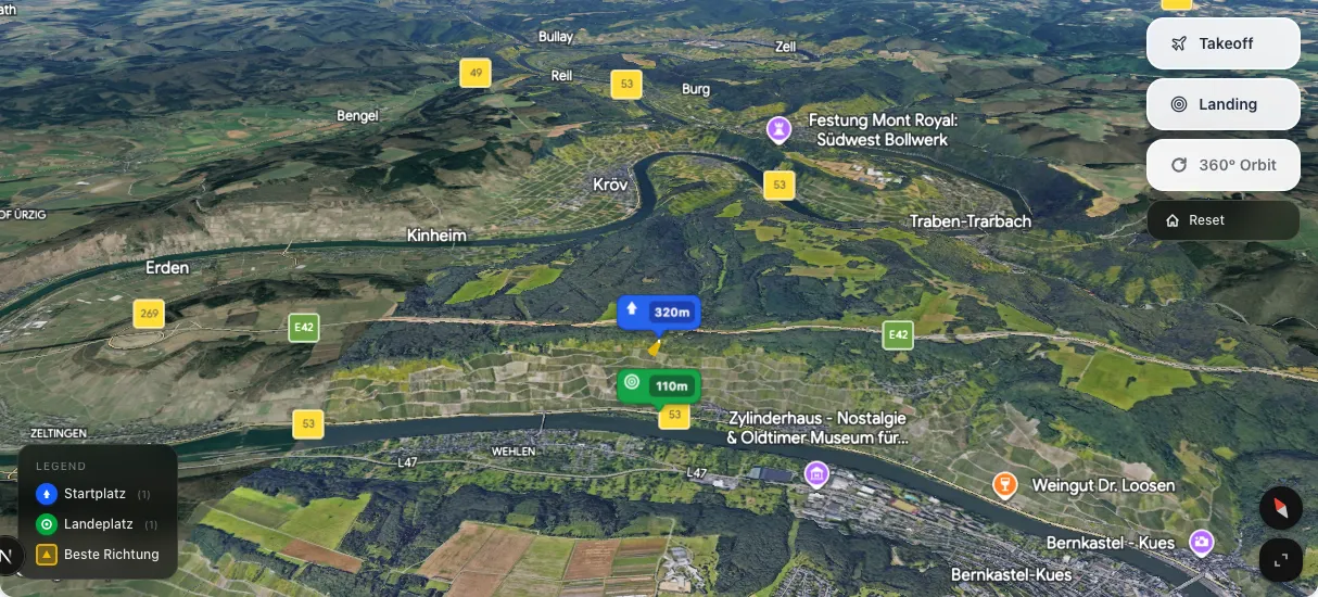 3D terrain map preview
