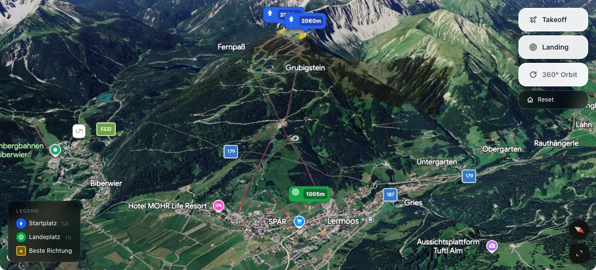 3D terrain map preview