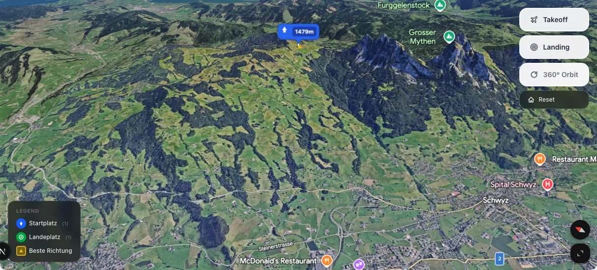 3D terrain map preview