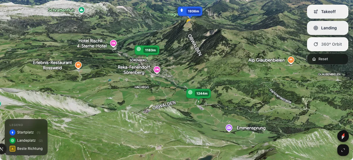 3D terrain map preview