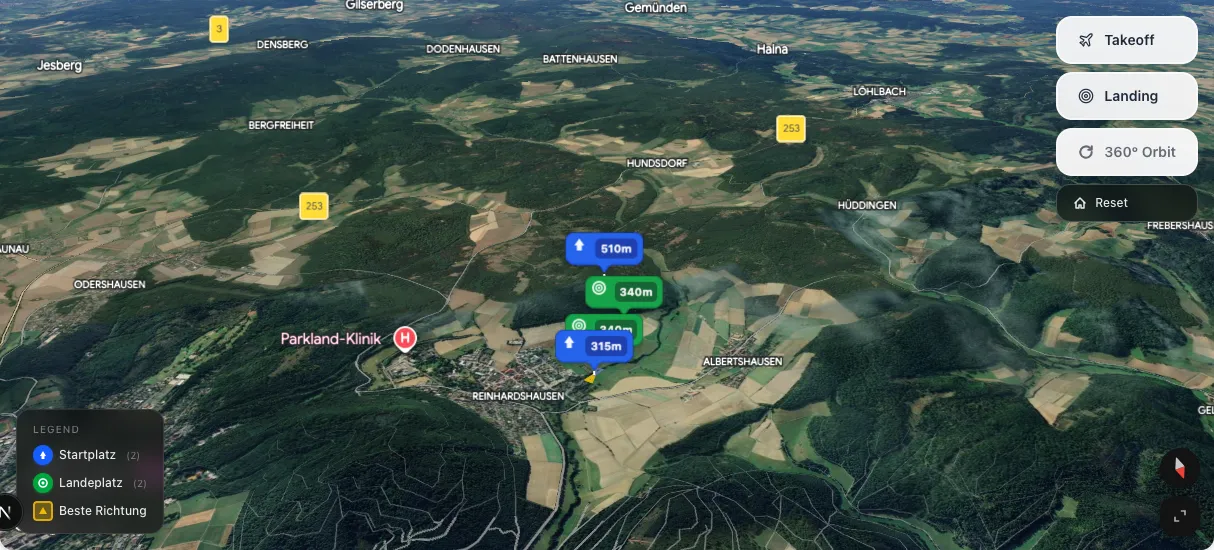 3D terrain map preview