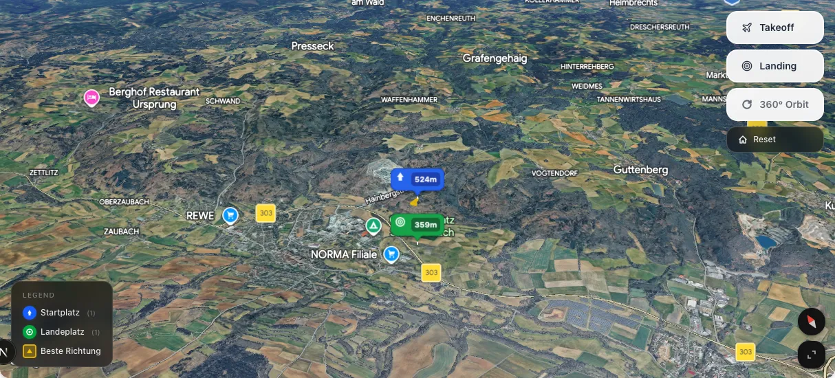 3D terrain map preview