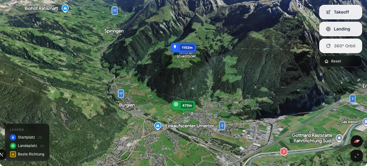 3D terrain map preview