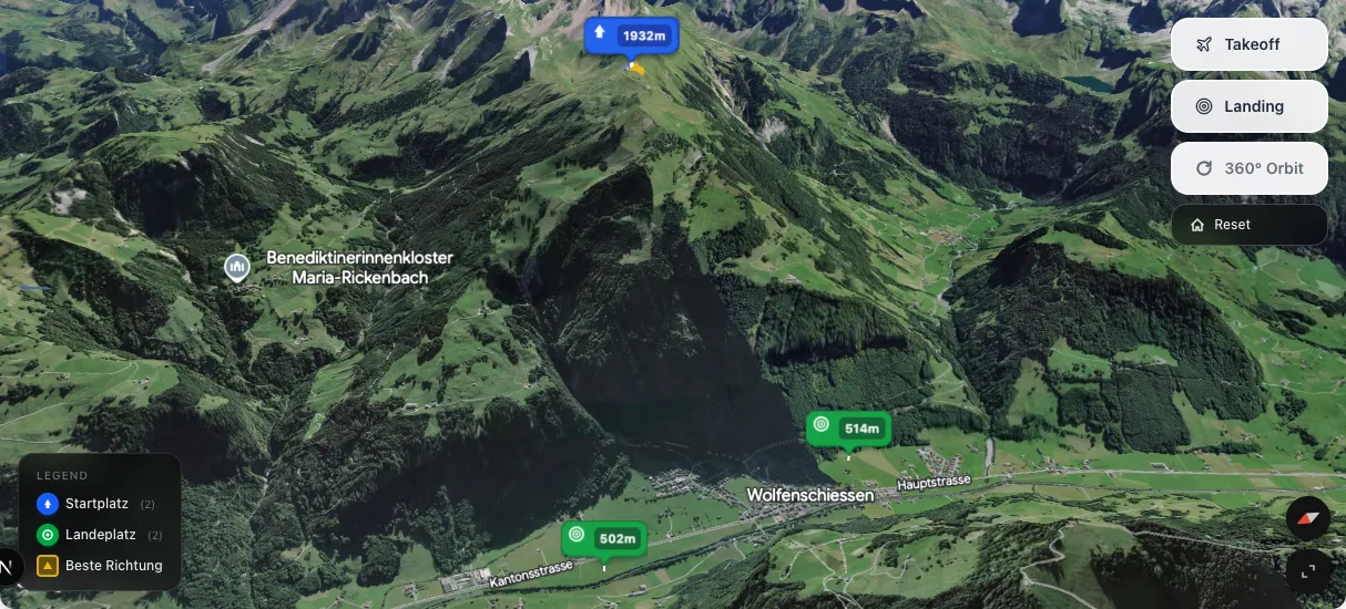 3D terrain map preview