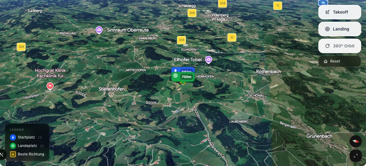 3D terrain map preview