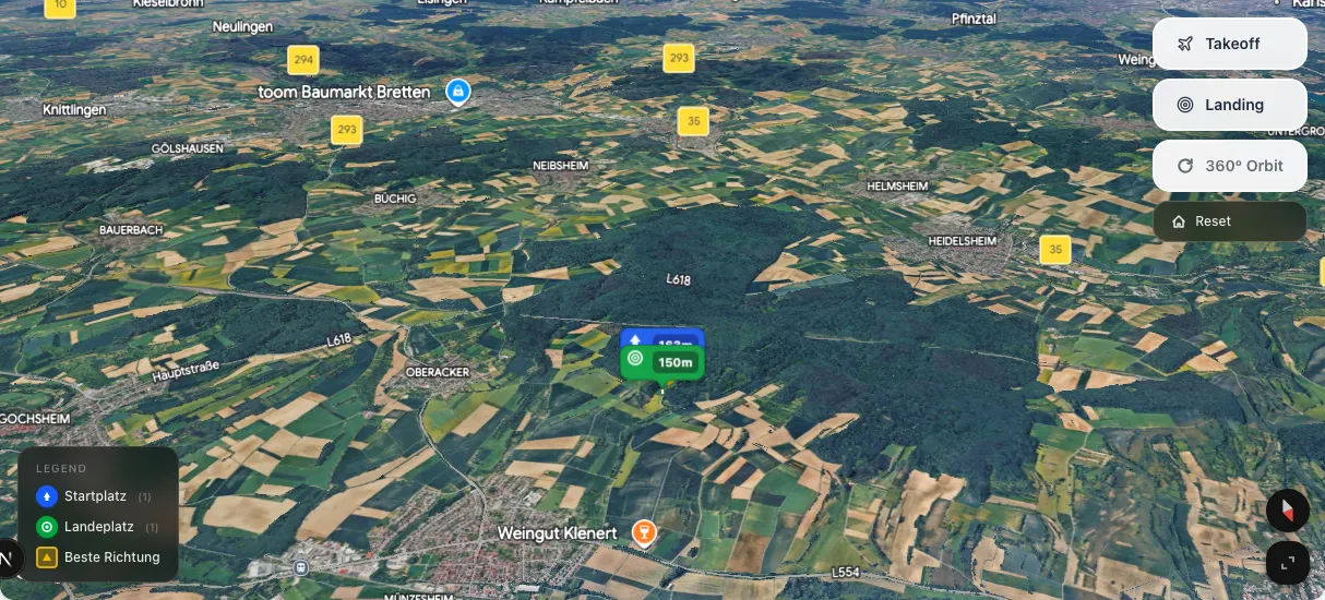 3D terrain map preview