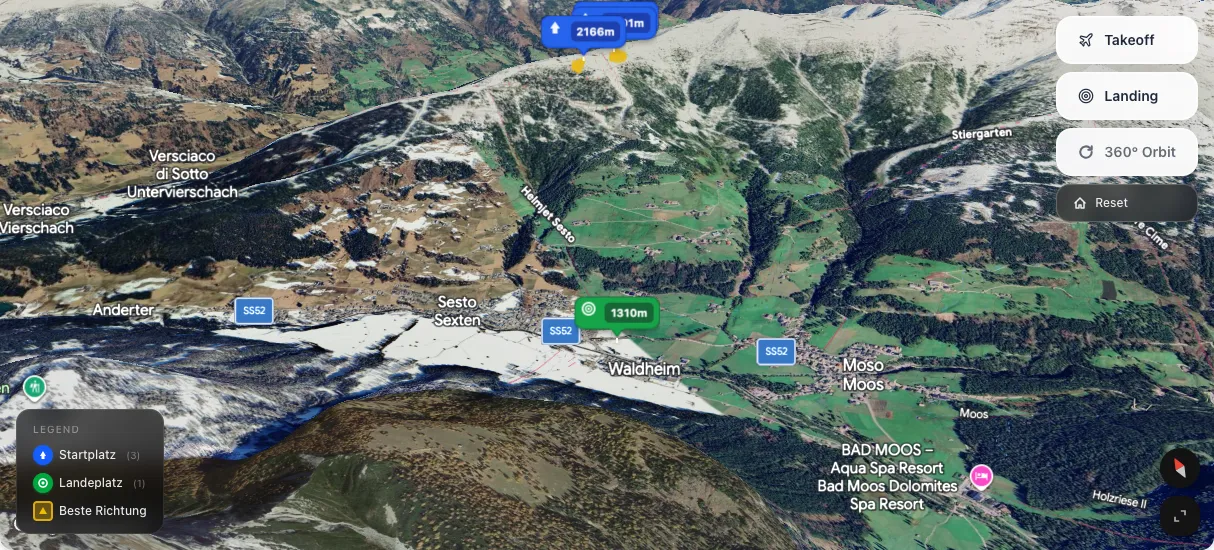 3D terrain map preview