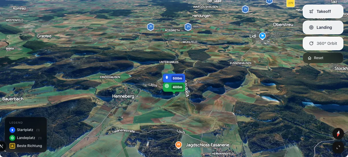 3D terrain map preview