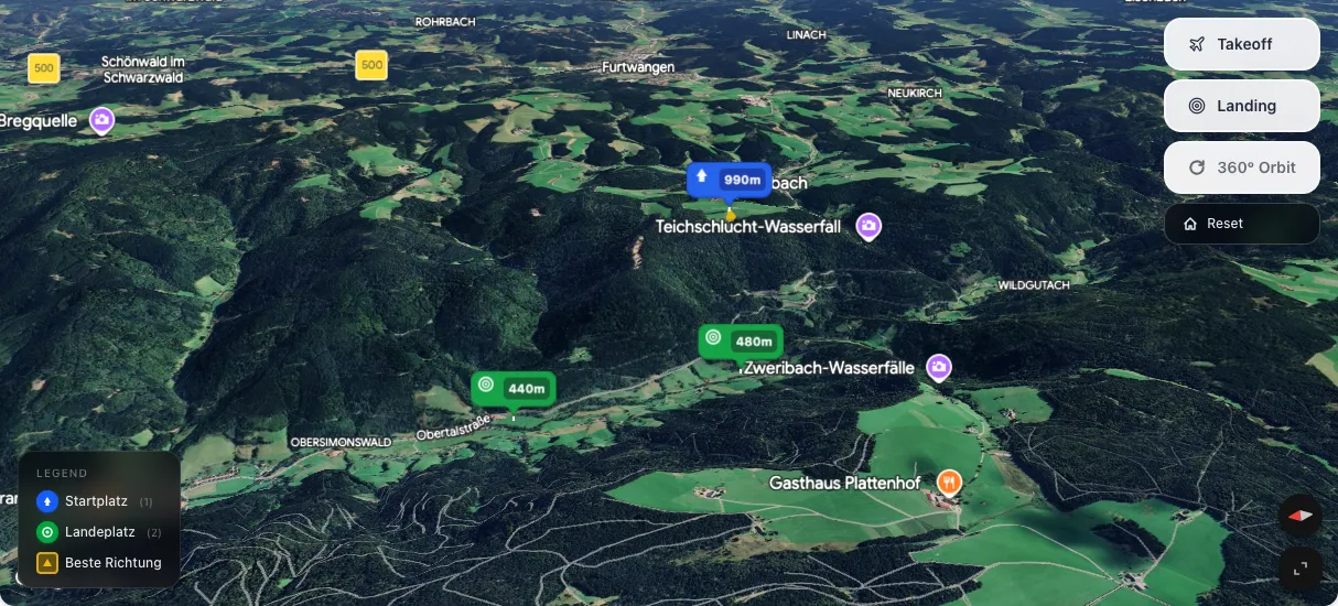 3D terrain map preview