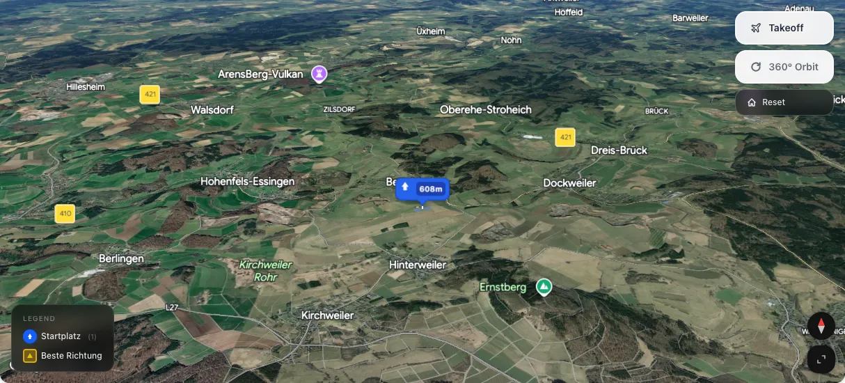 3D terrain map preview