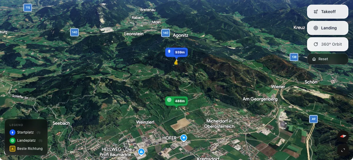 3D terrain map preview