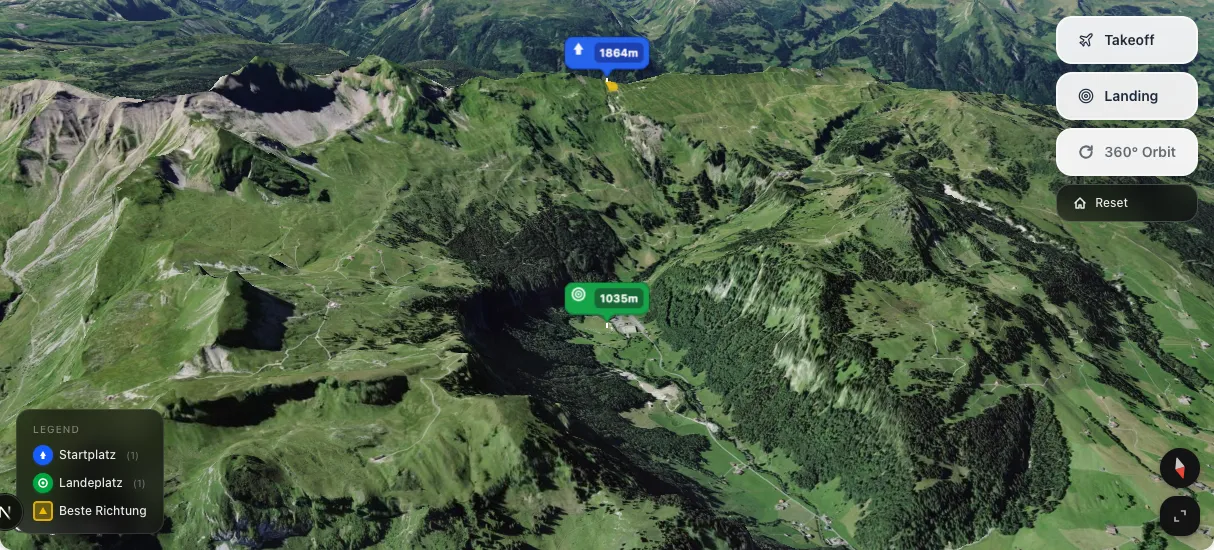 3D terrain map preview