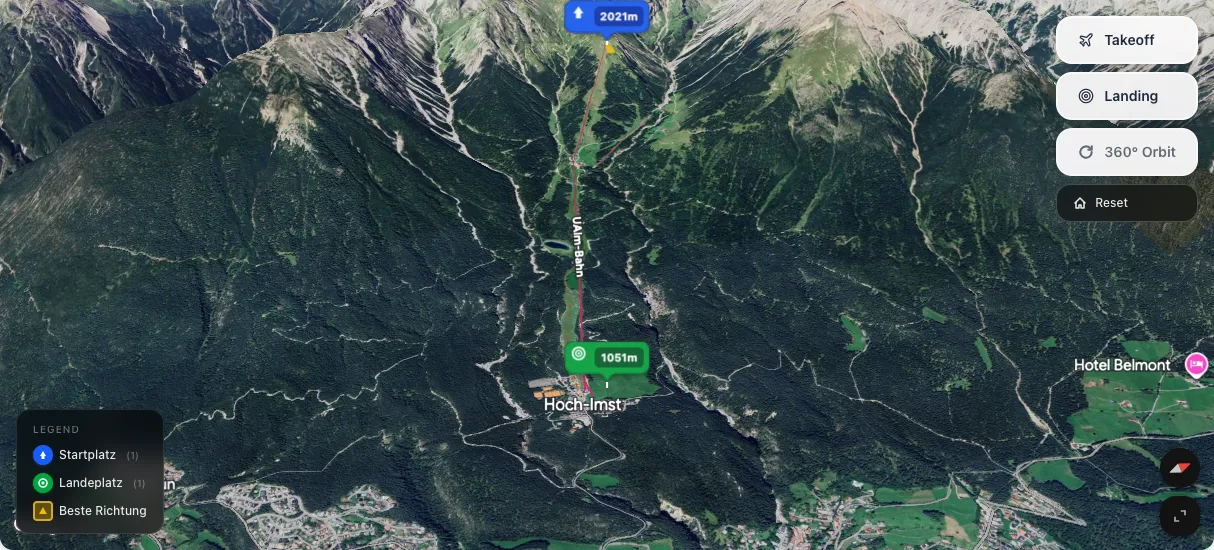 3D terrain map preview