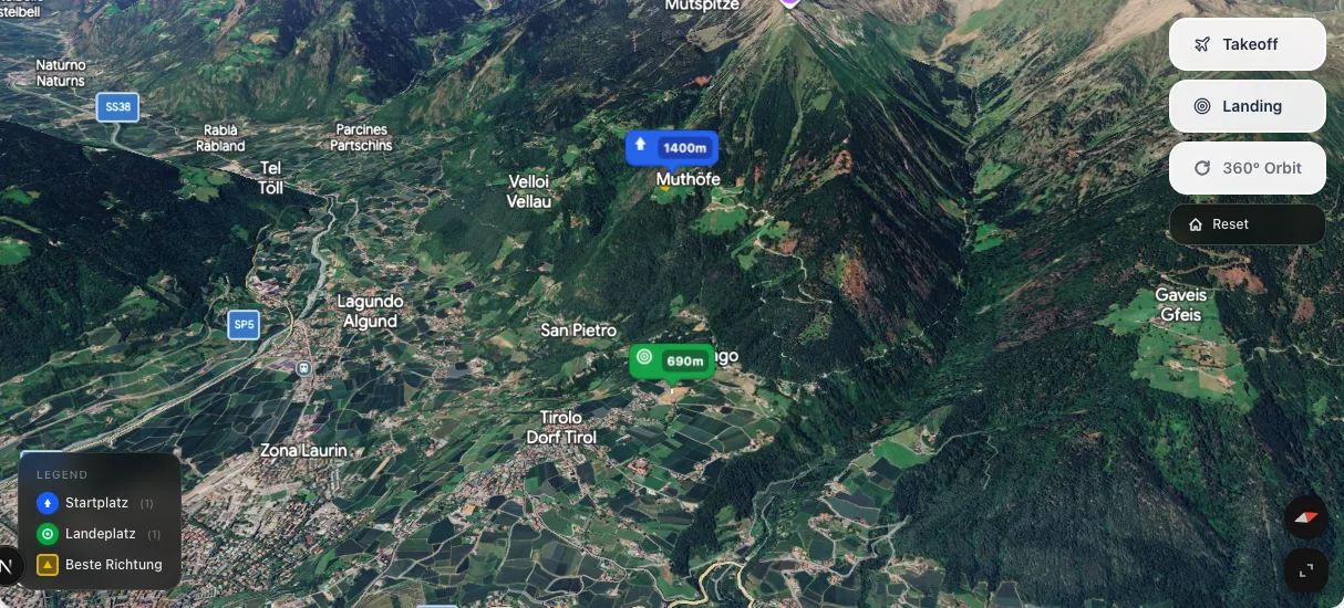 3D terrain map preview