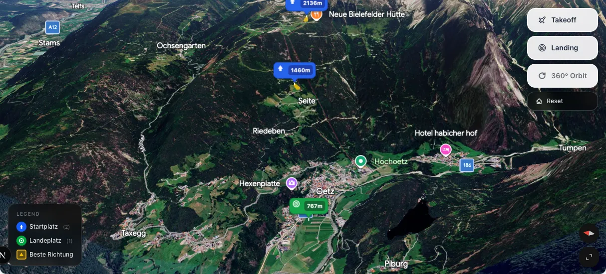 3D terrain map preview