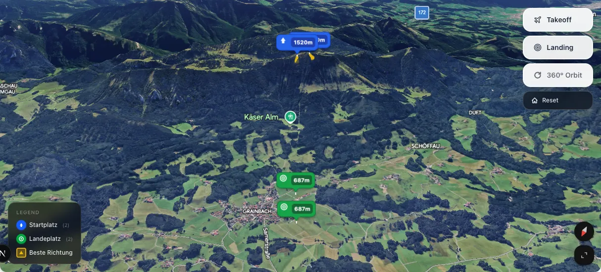 3D terrain map preview