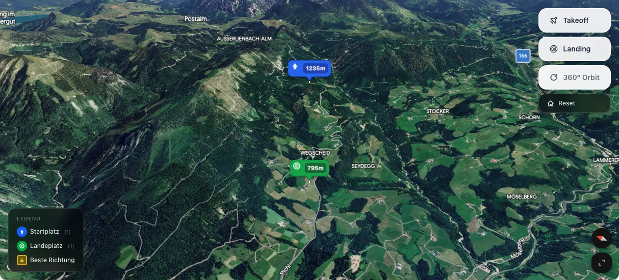 3D terrain map preview