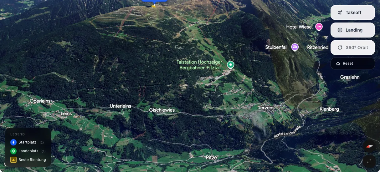 3D terrain map preview