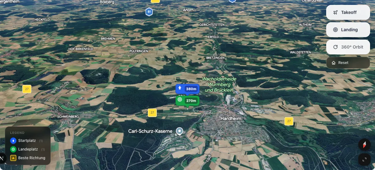 3D terrain map preview