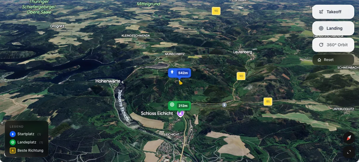 3D terrain map preview