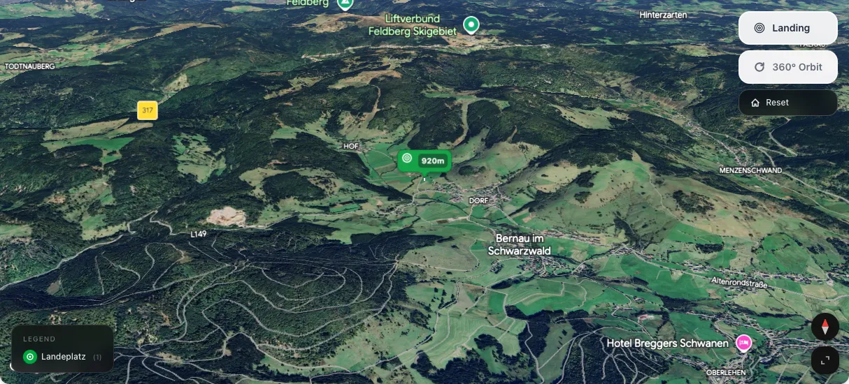 3D terrain map preview