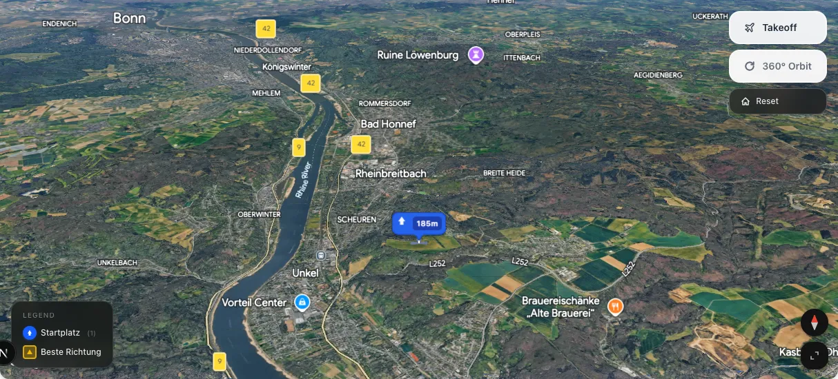 3D terrain map preview