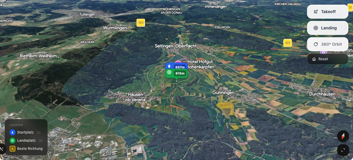 3D terrain map preview