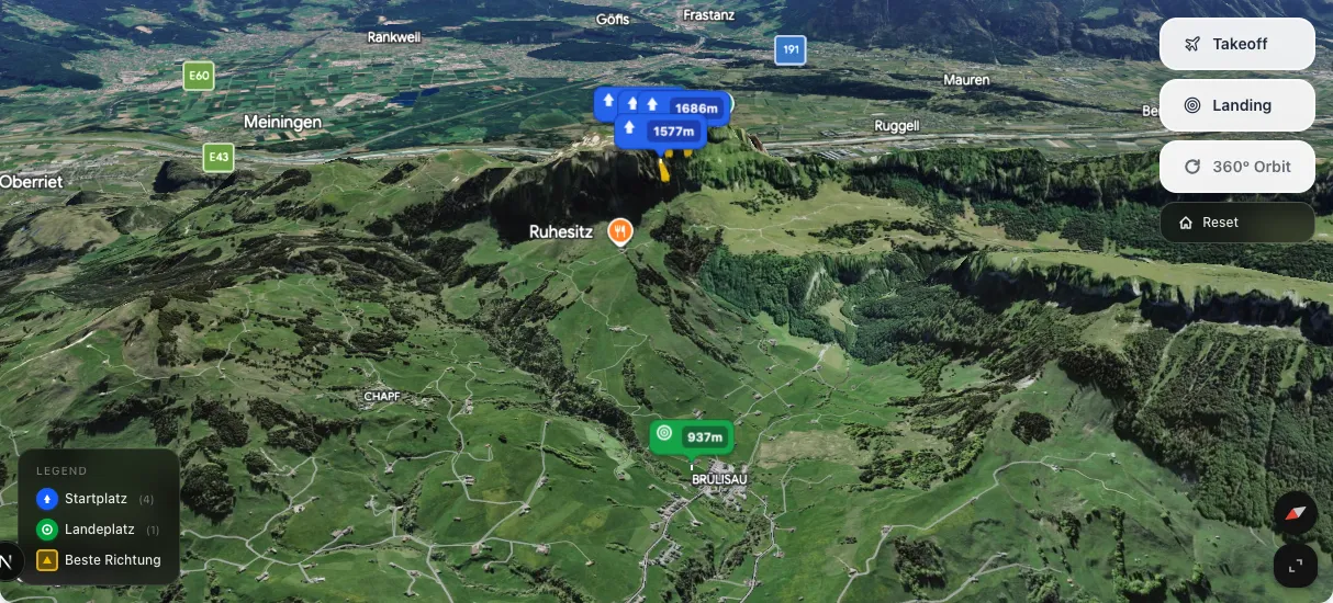 3D terrain map preview