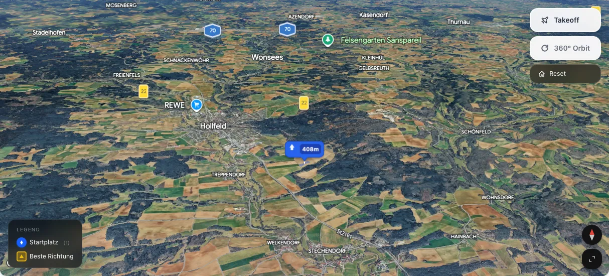 3D terrain map preview