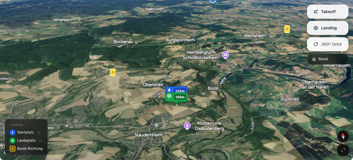 3D terrain map preview