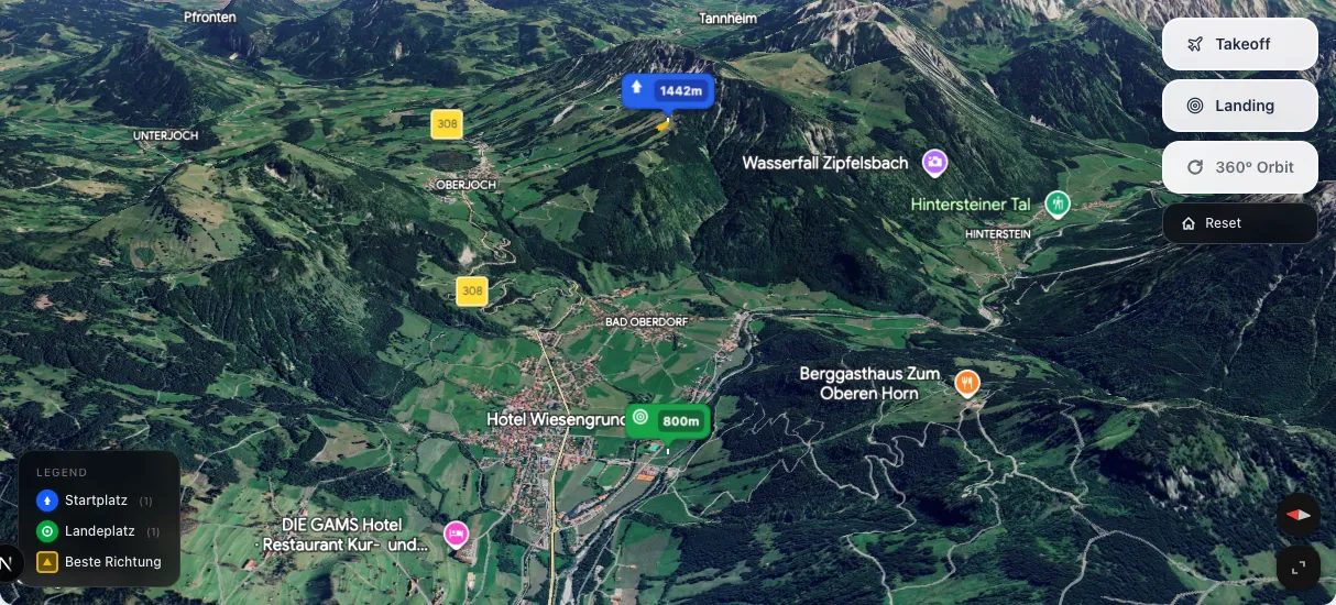 3D terrain map preview