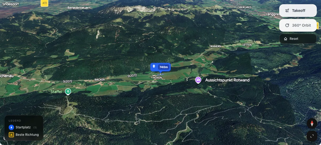 3D terrain map preview