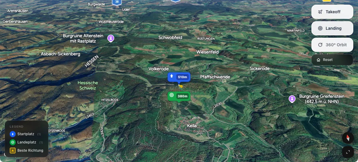 3D terrain map preview