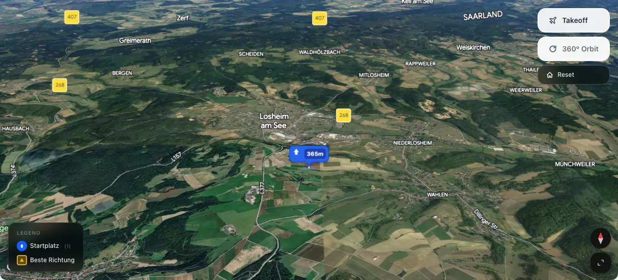 3D terrain map preview