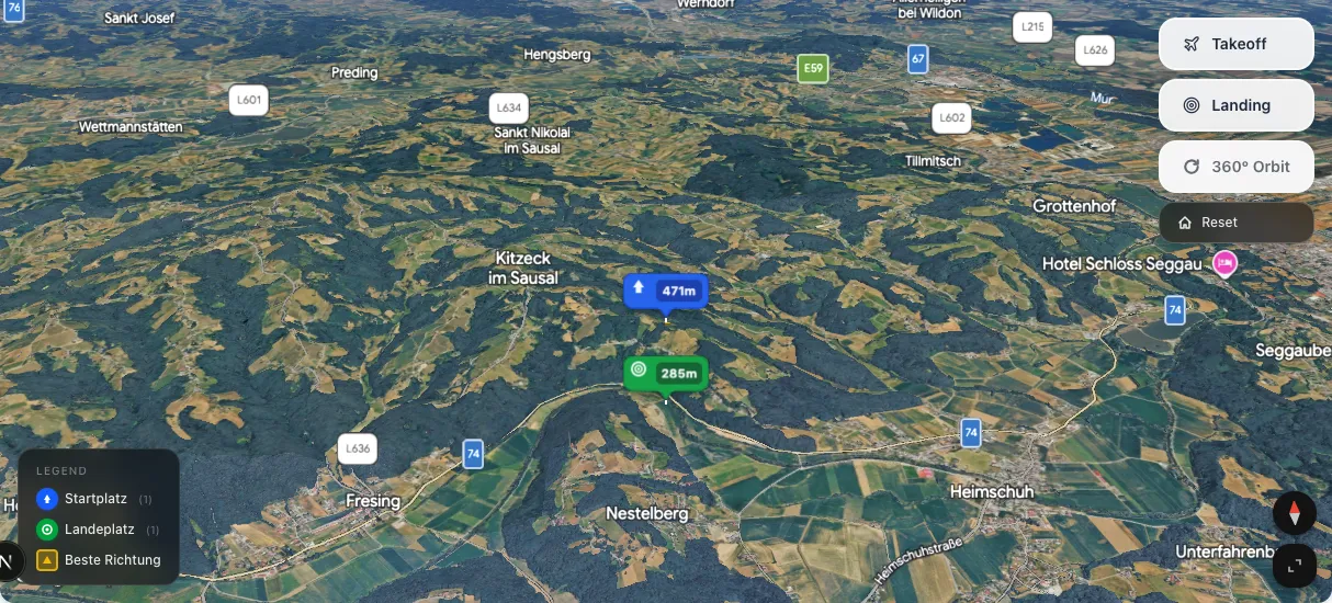 3D terrain map preview