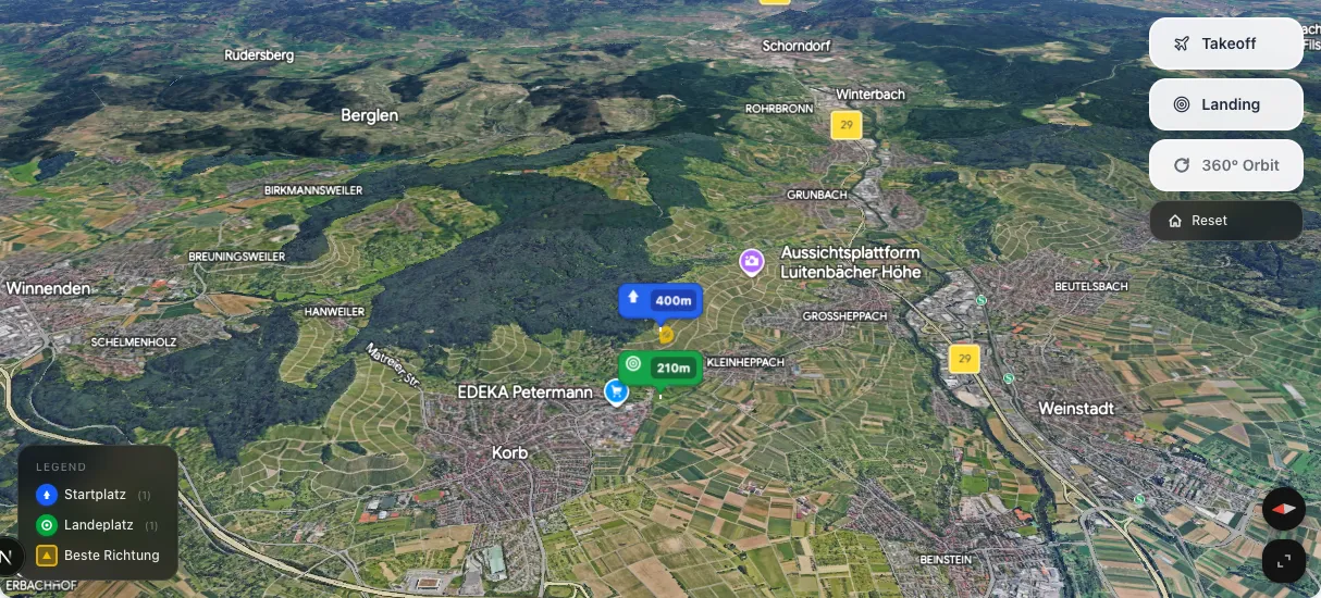 3D terrain map preview