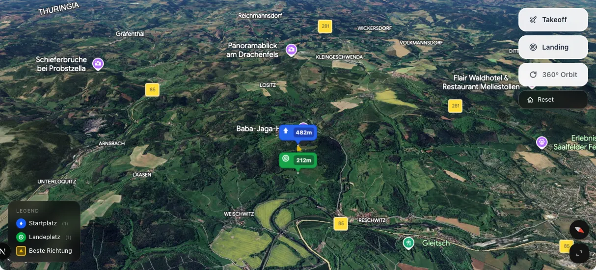 3D terrain map preview