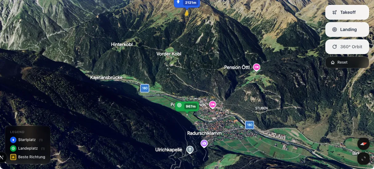 3D terrain map preview