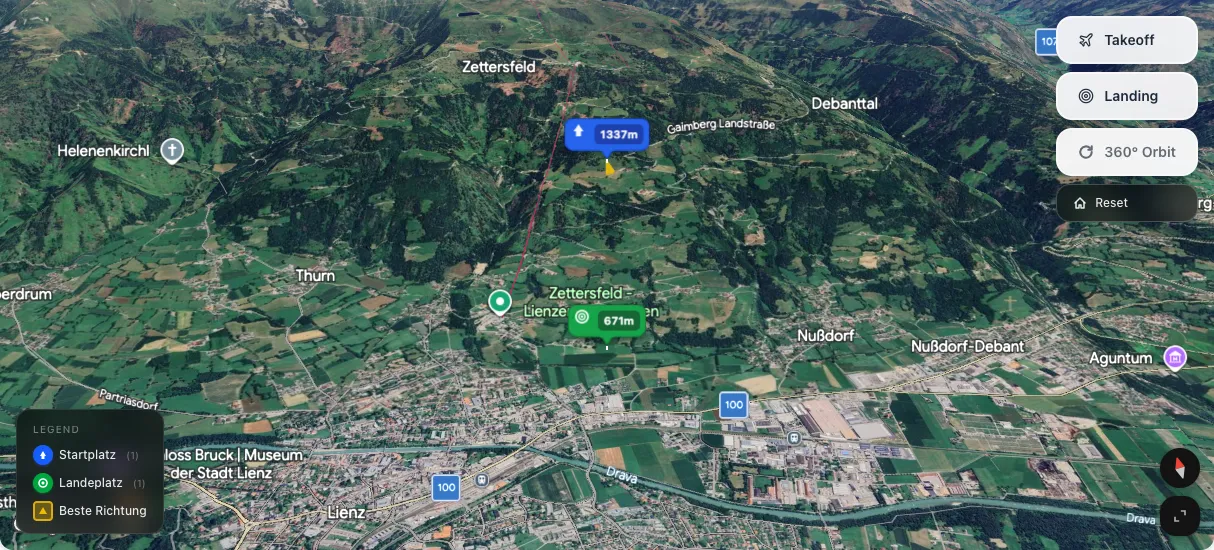 3D terrain map preview