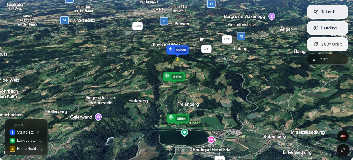 3D terrain map preview