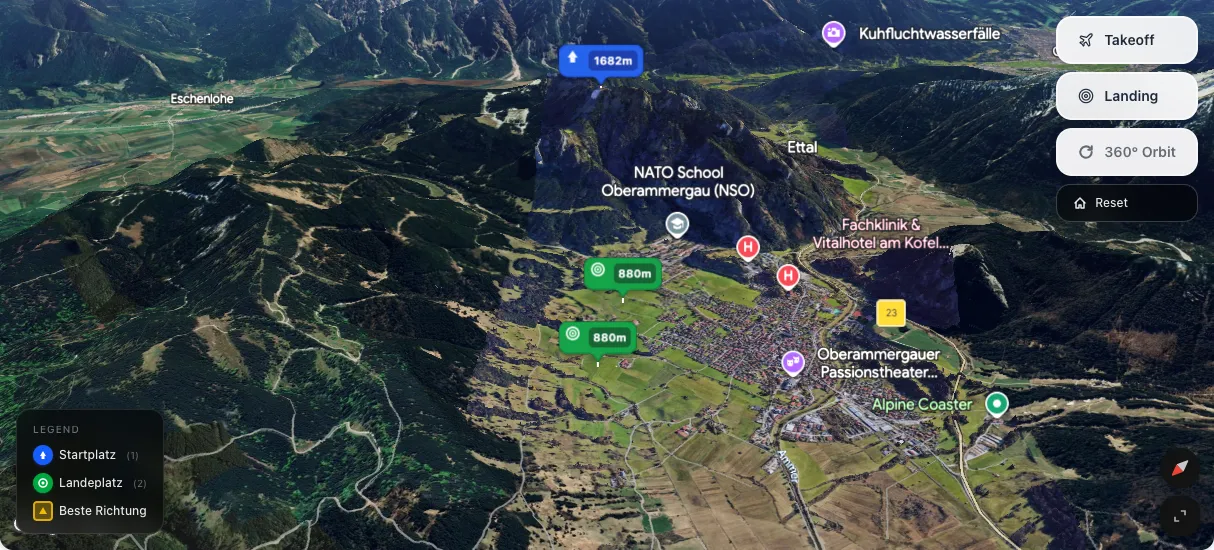 3D terrain map preview