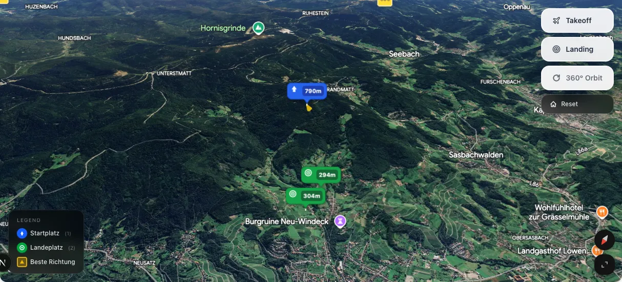 3D terrain map preview