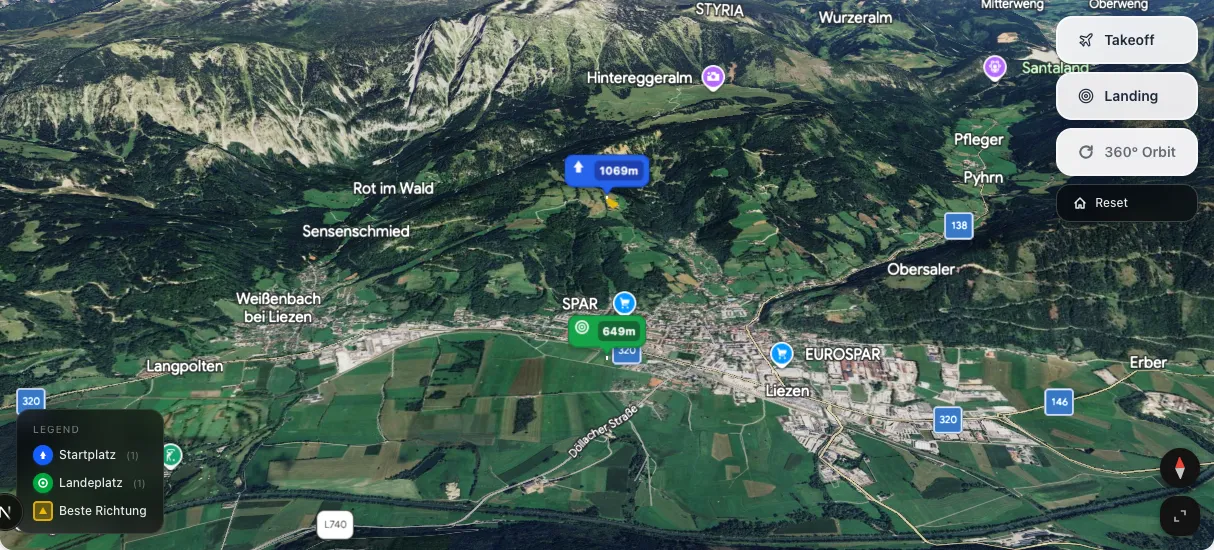3D terrain map preview