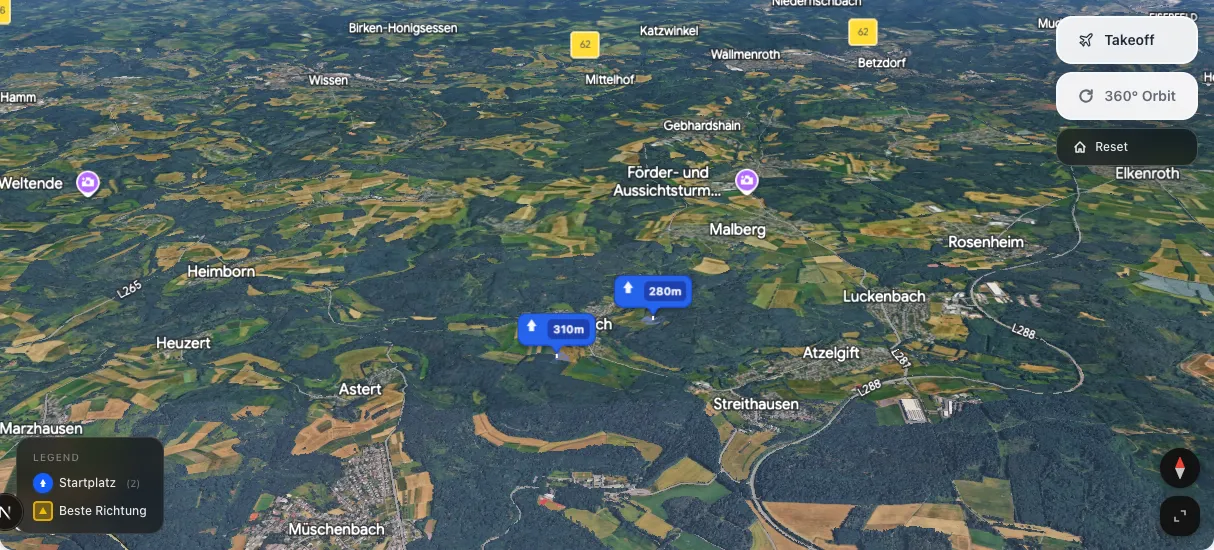 3D terrain map preview